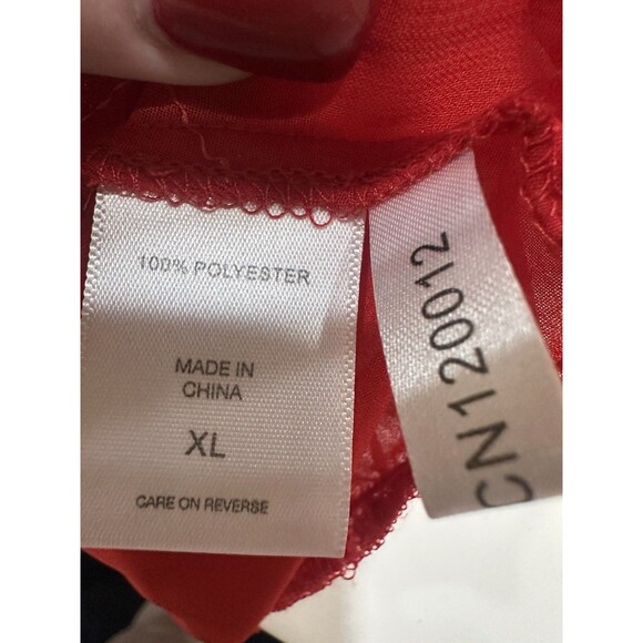 Soho New York & Company Women Red Polyester V-Neck Long Sleeve Top Blouse XL - Picture 5 of 5